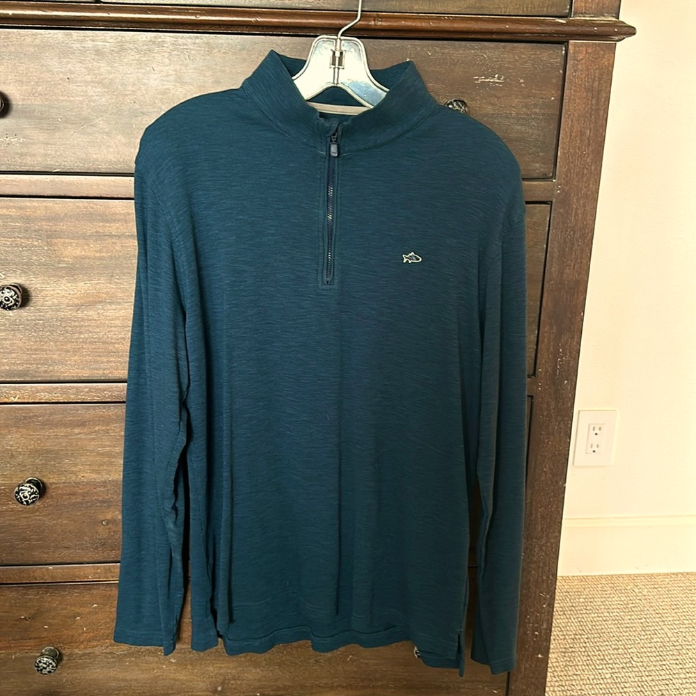 Fish Hippie Men’s 1/4 zip-size L-teal green